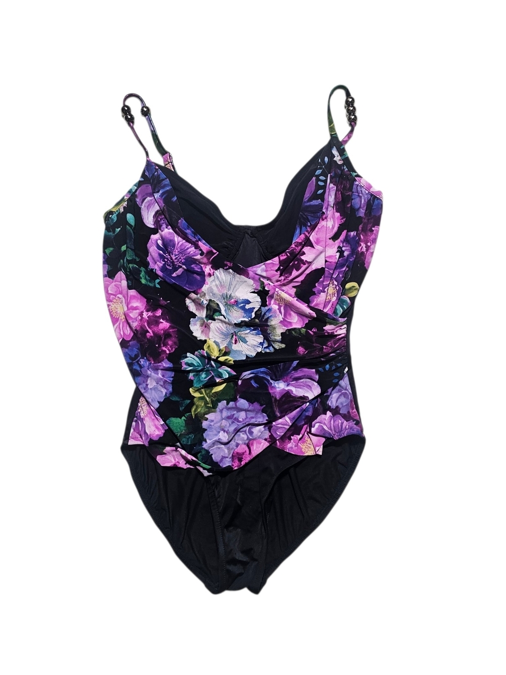 Magicsuit Purple Floral One-Piece Swimsuit Size 10